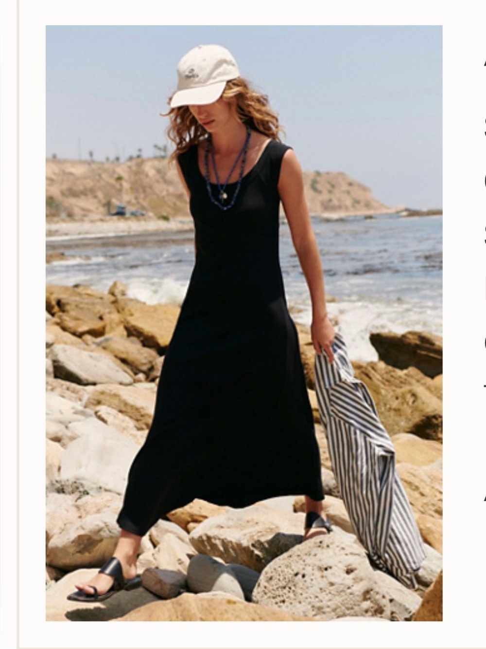 Free People Women's Black ribbed Sleeveless Ash Midi Dress